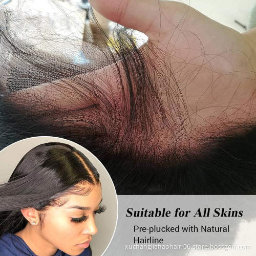 Peruvian hair 360 pre pluck lace frontal wig vendors HD transparent full lace front brazilian human hair wigs for black women